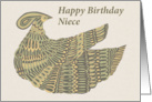 Happy Birthday NIece - Art Nouveau Dinesh Bird card