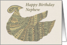 Happy Birthday Nephew - Art Nouveau Dinesh Bird card
