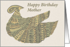 Happy Birthday Mother - Art Nouveau Dinesh Bird card