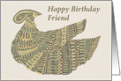Happy Birthday Friend - Art Nouveau Dinesh Bird card