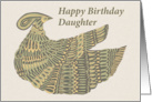 Happy Birthday Daughter - Art Nouveau Dinesh Bird card