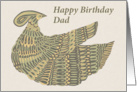 Happy Birthday Dad - Art Nouveau Dinesh Bird card