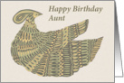 Happy Birthday Aunt - Art Nouveau Dinesh Bird card