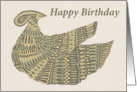 Happy Birthday - Art Nouveau Dinesh Bird card