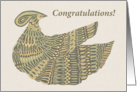 Congratulations - Art Nouveau Dinesh Bird card