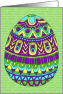 PURPLE AND GREEN EASTER EGG card
