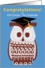 Wise Owl Graduation Card - Our Cousin card