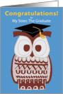Wise Owl Graduation Card - My Sister card