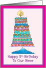 Happy 5th Birthday Niece Party Cake card