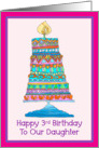 Happy 3rd Birthday to Our Daughter Party Cake card