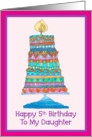 Happy 5th Birthday to My Daughter Party Cake card