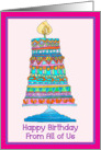 Happy Birthday From All of Us Party Cake card