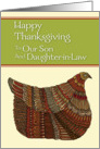 Happy Thanksgiving Harvest Hen to Our Son and Daughter-in-Law card