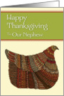 Happy Thanksgiving Harvest Hen to Our Nephew card