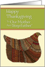 Happy Thanksgiving Harvest Hen to Our Mother and Step-Father card