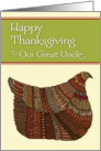 Happy Thanksgiving Harvest Hen to Our Great Uncle card