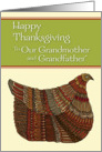 Happy Thanksgiving Harvest Hen to Our Grandmother and Grandfather card