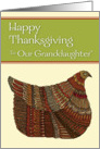 Happy Thanksgiving Harvest Hen to Our Granddaughter card