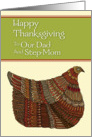 Happy Thanksgiving Harvest Hen to Our Dad and Step-Mom card