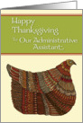 Happy Thanksgiving Harvest Hen to Our Administrative Assistant card