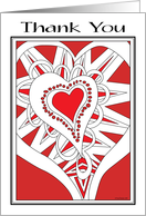 Thank You  Radiant Red Heart (blank interior) card