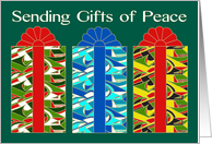 Interfaith Holiday Trilogy Christmas Hanukkah Kwanzaa Gifts of Peace card