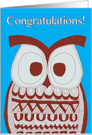 Congratulations - Dawson Owl card