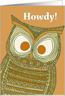 Howdy! - Dermot Owl card