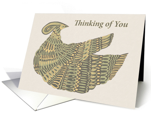 Thinking of You - Art Nouveau Dinesh Bird card (1158488)