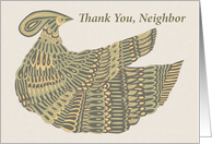 Thank You Neighbor - Art Nouveau Dinesh Bird card