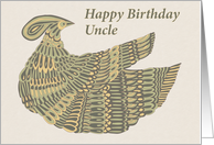 Happy Birthday Uncle - Art Nouveau Dinesh Bird card