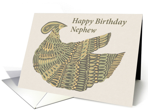 Happy Birthday Nephew - Art Nouveau Dinesh Bird card (1158510)