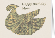 Happy Birthday Mom - Art Nouveau Dinesh Bird card