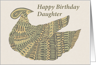 Happy Birthday Daughter - Art Nouveau Dinesh Bird card