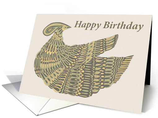 Happy Birthday - Art Nouveau Dinesh Bird card (1158528)