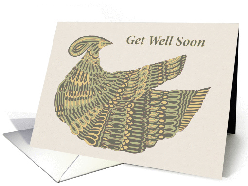 Get Well Soon - Art Nouveau Dinesh Bird card (1158530)