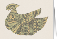 Blank Note Card - Art Nouveau Dinesh Bird card