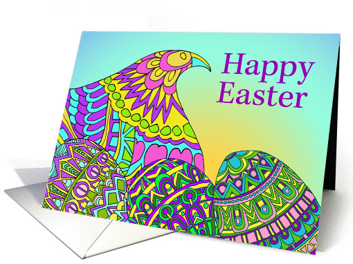 HAPPY EASTER HEN WITH EGGS card (1212868)