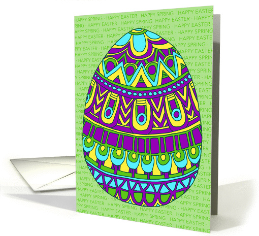 PURPLE AND GREEN EASTER EGG card (1212872)
