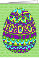 PURPLE AND GREEN EASTER EGG card