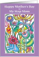 Mothers Day Garden Bouquet - Step-Mom card