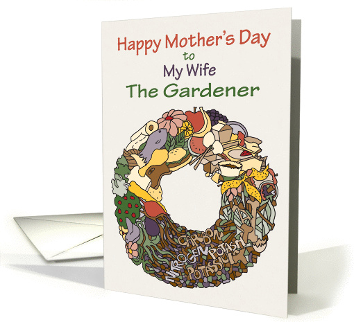 Mothers Day Composting Wreath - Wife card (1213980)