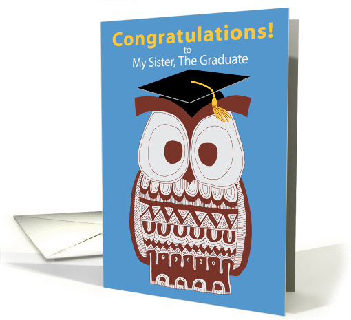 Wise Owl Graduation Card - My Sister card (1220714)