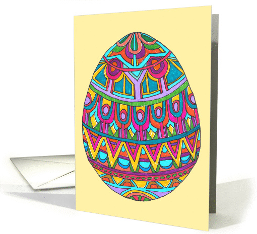 Jeweled Easter Egg on Yellow card (162262)