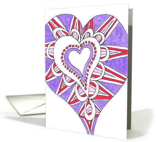 Purple Valentine Heart card (364925)