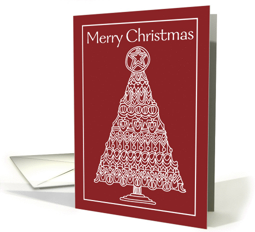 Merry Christmas Art Deco Yule Tree card (709714)