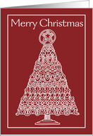 Merry Christmas Art Deco Yule Tree card