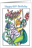 Happy 60th Birthday Garden Flowers card