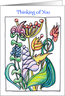 Thinking of You Garden Flowers card
