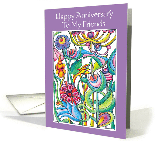 Happy Anniversary Friends Garden Bouquet card (943593)